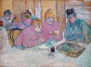 The ladies in the brothel dining-room, Henri  Toulouse-Lautrec